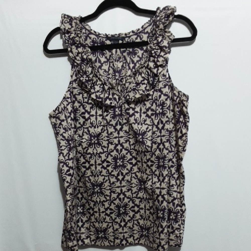 Tommy Hilfiger Purple and Cream Floral Patterned Blouse